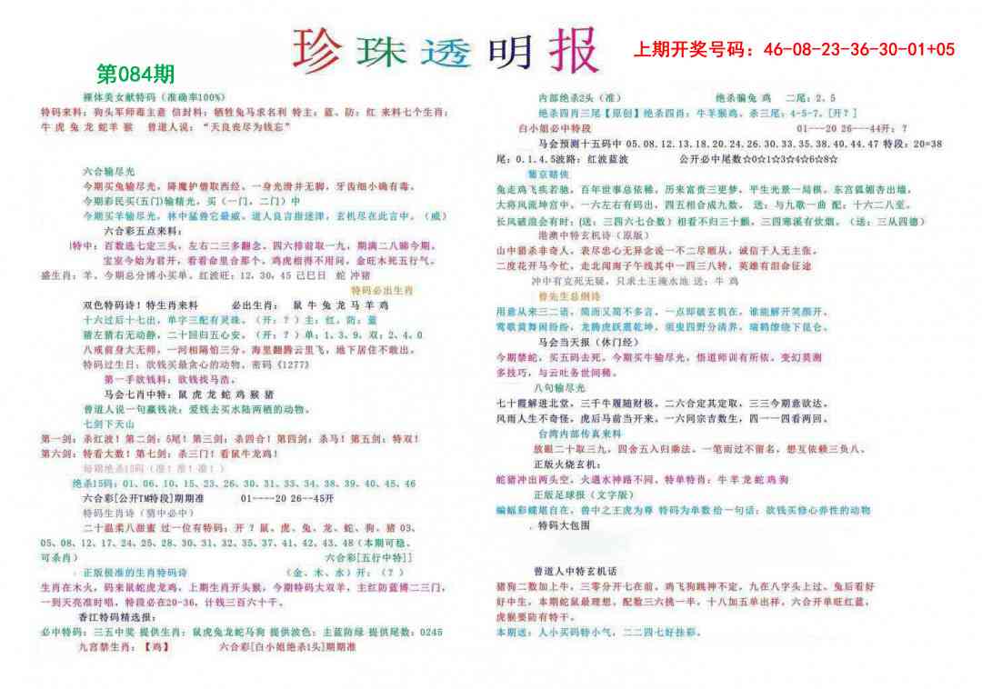 084期珍珠透明报[图]